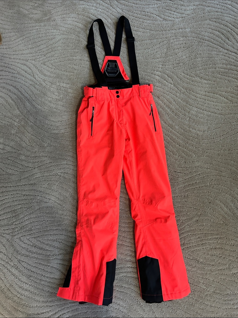 Women's Coral Ski Pants with Removable Suspenders